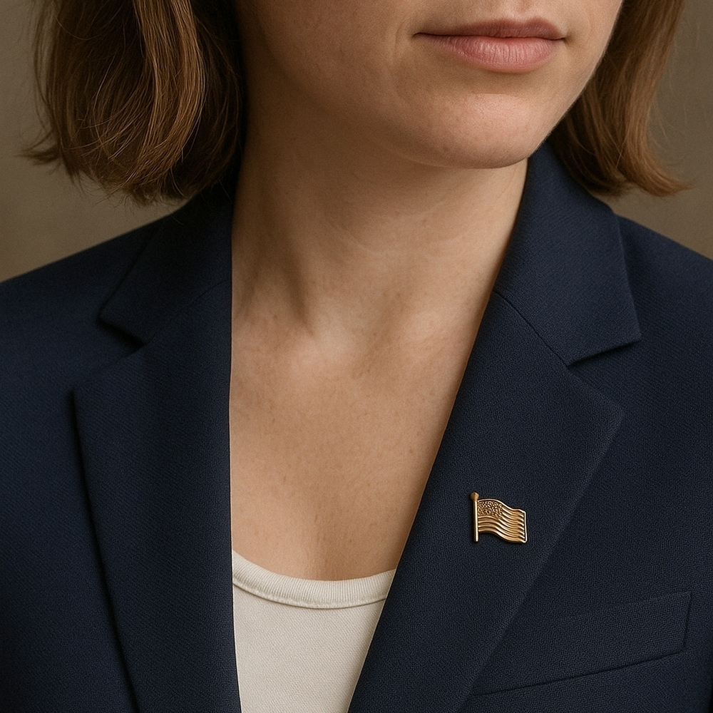 VINTAGE Flag Lapel Pin USA American Gold Stars Stripes